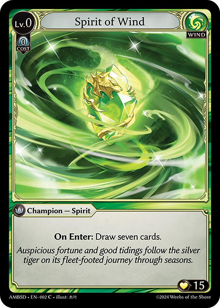 Spirit of Wind (002) [Mortal Ambition Starter Decks] | Webway Games