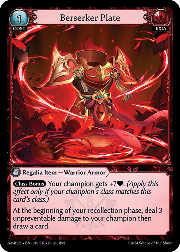 Berserker Plate (019) [Mortal Ambition Starter Decks] | Webway Games
