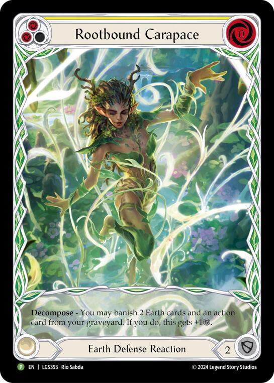 Rootbound Carapace (Yellow) (Extended Art) [LGS353] (Promo)  Rainbow Foil | Webway Games