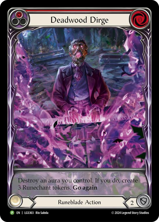 Deadwood Dirge (Red) (Extended Art) [LGS363] (Promo)  Rainbow Foil | Webway Games