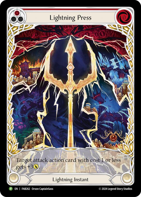 Lightning Press (Red) (Extended Art) [FAB262] (Promo)  Rainbow Foil | Webway Games