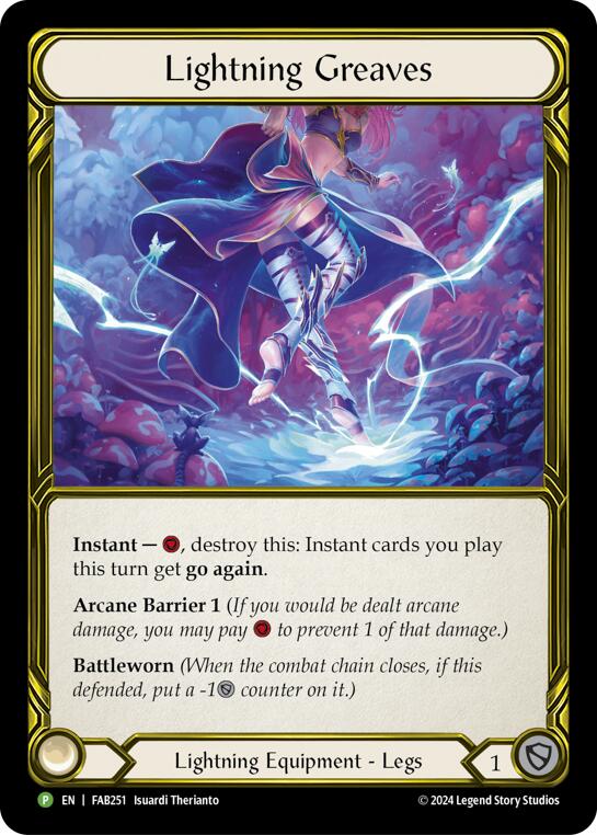Lightning Greaves (Golden) [FAB251] (Promo)  Cold Foil | Webway Games
