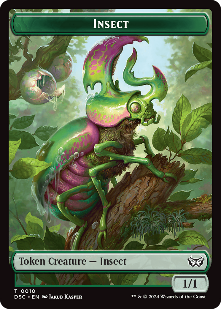 Wurm (0019) // Insect (0010) Double-Sided Token [Duskmourn: House of Horror Commander Tokens] | Webway Games