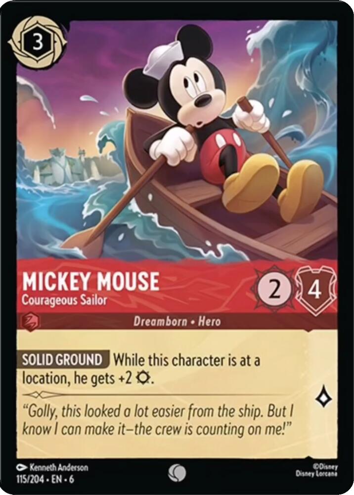 Mickey Mouse - Courageous Sailor (115/204) [Azurite Sea] | Webway Games