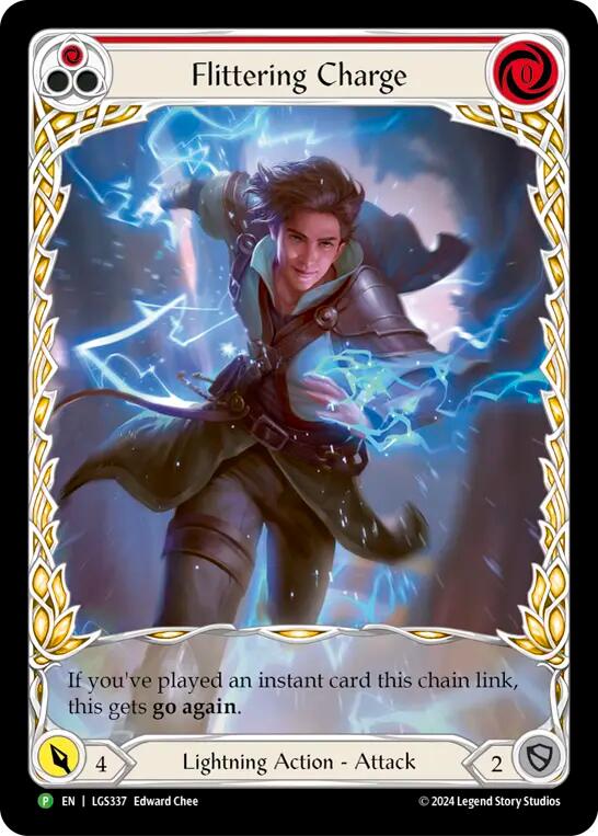 Flittering Charge (Red) (Extended Art) [LGS337] (Promo)  Rainbow Foil | Webway Games