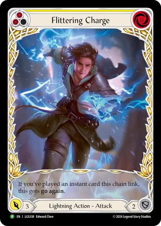 Flittering Charge (Yellow) (Extended Art) [LGS338] (Promo)  Rainbow Foil | Webway Games