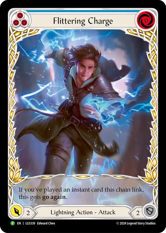 Flittering Charge (Blue) (Extended Art) [LGS339] (Promo)  Rainbow Foil | Webway Games