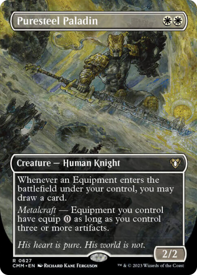 Puresteel Paladin (Borderless Alternate Art) [Commander Masters] | Webway Games