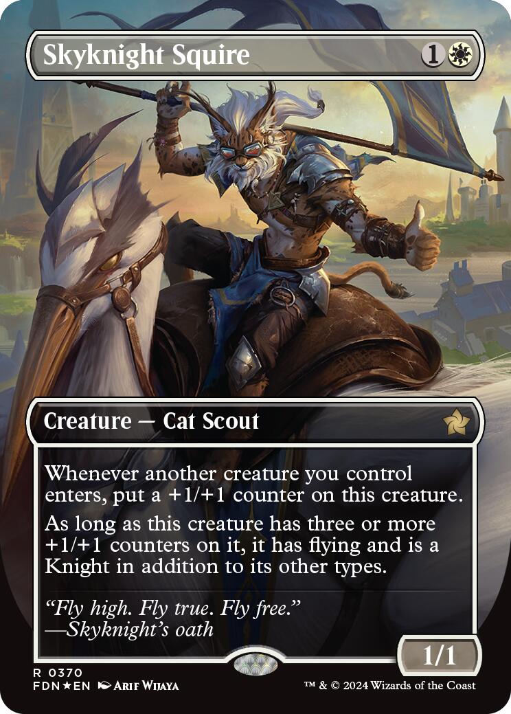 Skyknight Squire (Borderless) (Mana Foil) [Foundations] | Webway Games