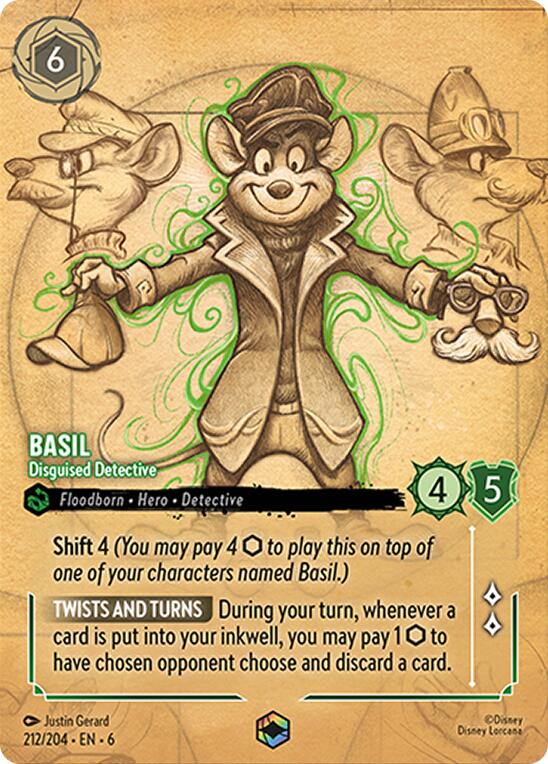 Basil - Disguised Detective (Enchanted) (212/204) [Azurite Sea] | Webway Games