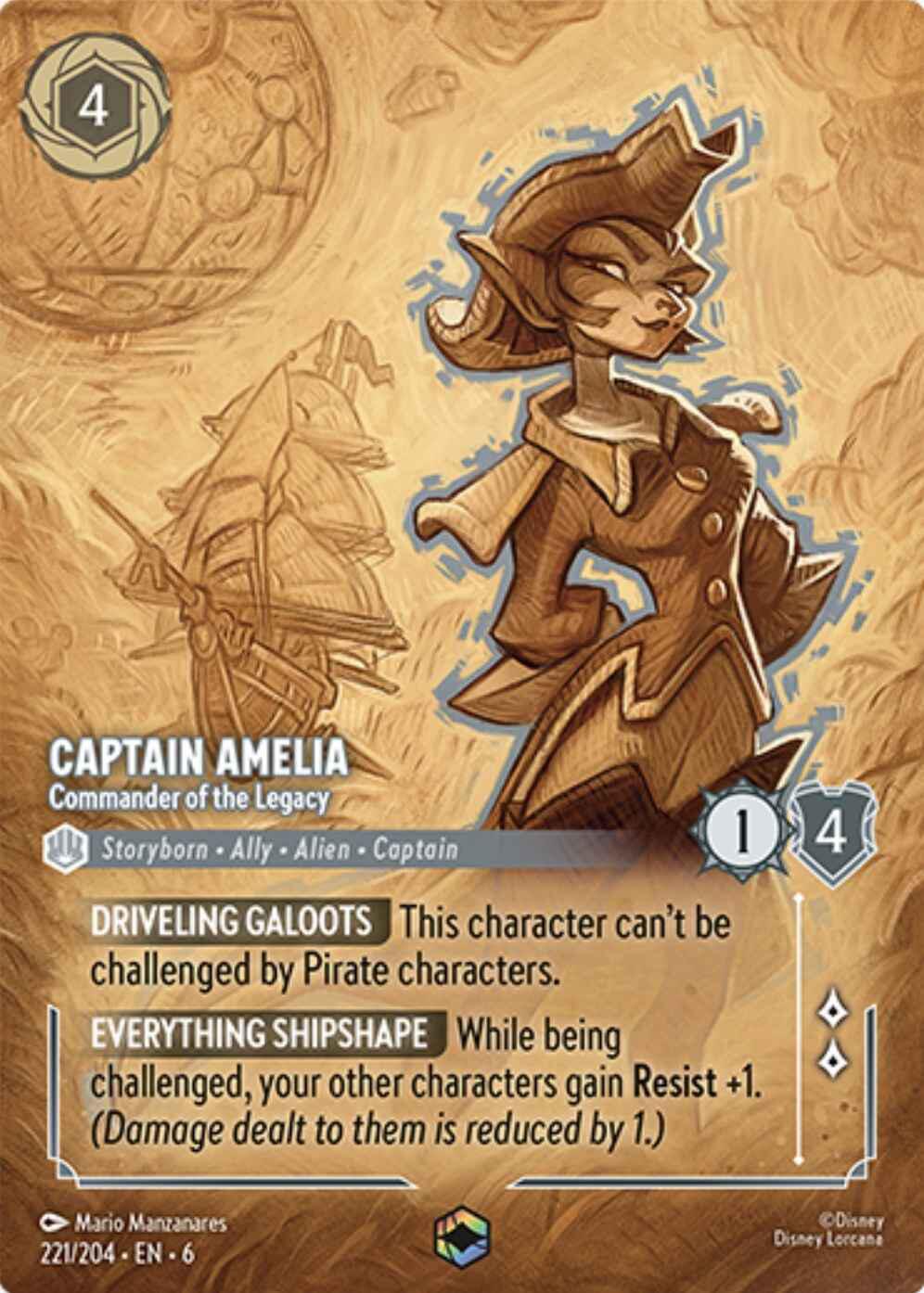 Captain Amelia - Commander of the Legacy (Enchanted) (221/204) [Azurite Sea] | Webway Games