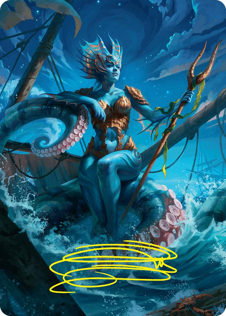 Kiora, the Rising Tide Art Card (30/54) (Gold-Stamped Signature) [Foundations Art Series] | Webway Games