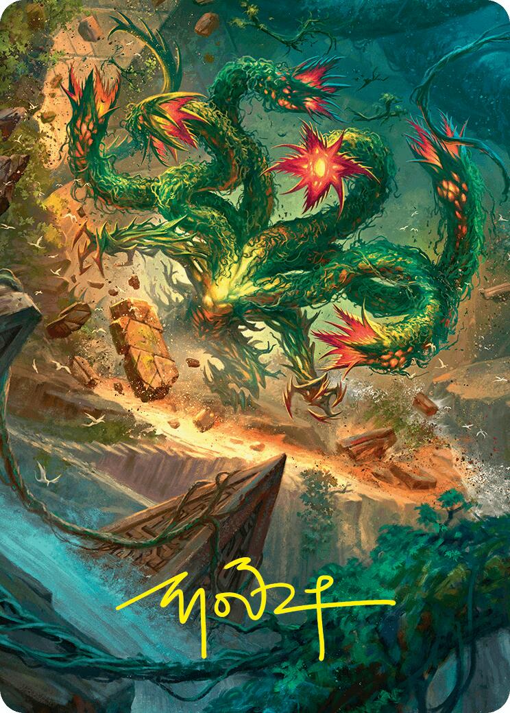 Mossborn Hydra Art Card (42/54) (Gold-Stamped Signature) [Foundations Art Series] | Webway Games