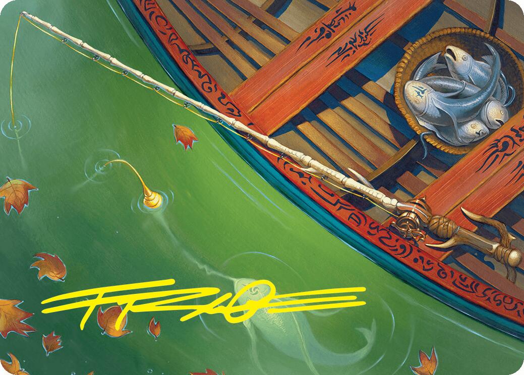 Fishing Pole Art Card (18/54) (Gold-Stamped Signature) [Foundations Art Series] | Webway Games