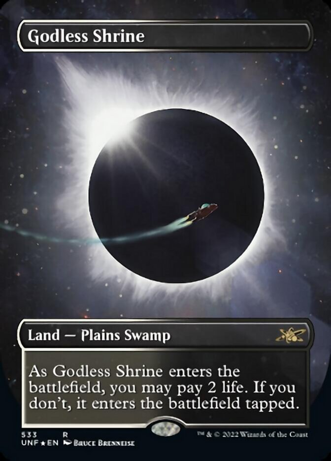 Godless Shrine (Borderless) (Galaxy Foil) [Unfinity] | Webway Games
