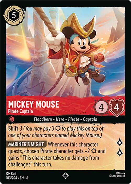 Mickey Mouse - Pirate Captain (103/204) [Azurite Sea] | Webway Games