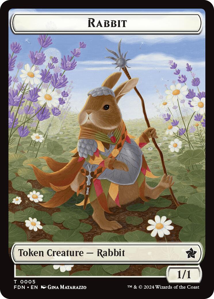 Rabbit // Soldier Double-Sided Token [Foundations Tokens] | Webway Games