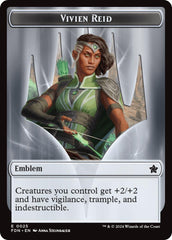 Emblem - Vivien Reid // Elf Warrior Double-Sided Token [Foundations Tokens] | Webway Games