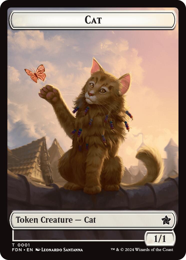 Spirit // Cat (0001) Doubled-Sided Token [Foundations Tokens] | Webway Games