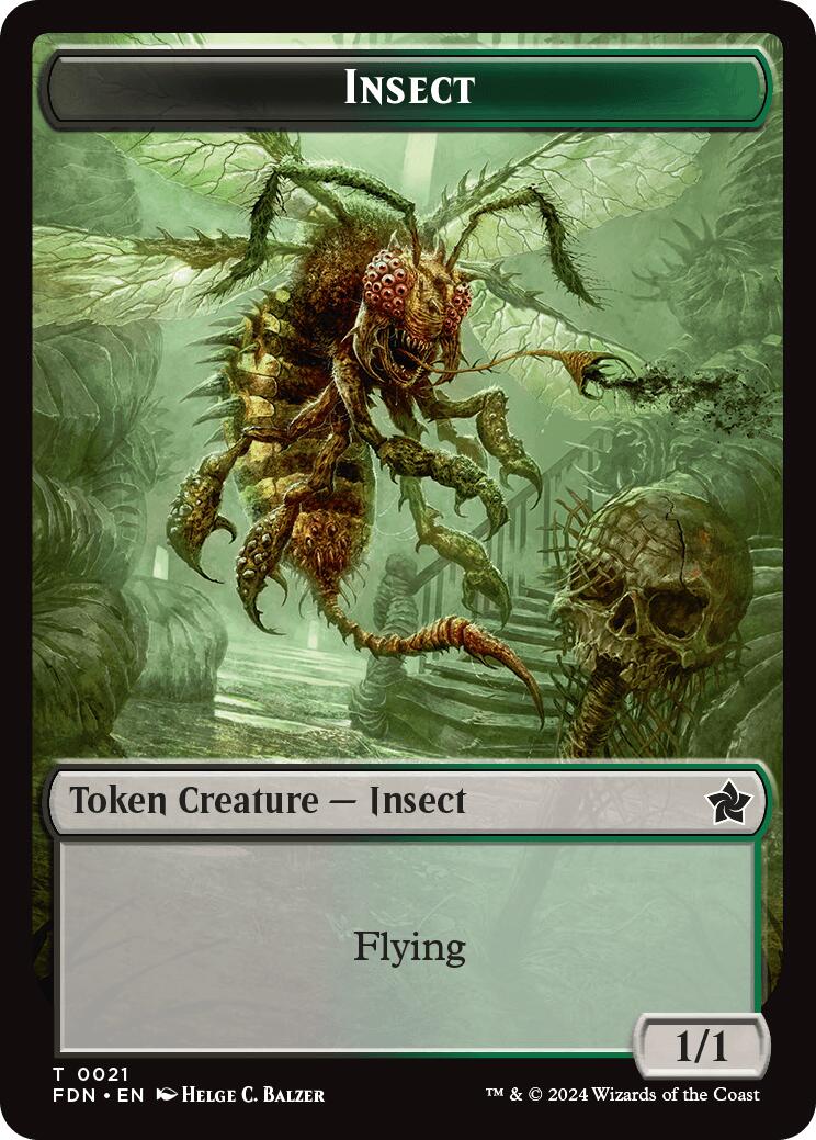 Goblin // Insect Doubled-Sided Token [Foundations Tokens] | Webway Games