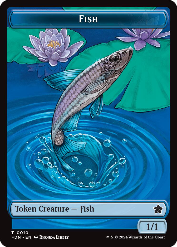 Faerie // Fish Doubled-Sided Token [Foundations Tokens] | Webway Games