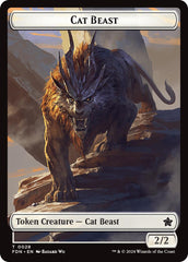 Cat Beast // Dragon (0017) Double-Sided Token [Foundations Tokens] | Webway Games