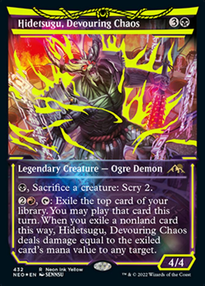 Hidetsugu, Devouring Chaos (Neon Ink Yellow) [Kamigawa: Neon Dynasty] | Webway Games