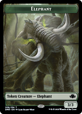 Elephant // Elemental Double-Sided Token [Dominaria Remastered Tokens] | Webway Games