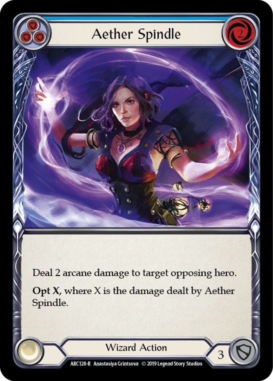 Aether Spindle (Blue) [ARC128-R] (Arcane Rising)  1st Edition Rainbow Foil | Webway Games