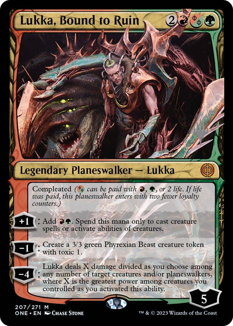 Lukka, Bound to Ruin (Promo Pack) [Phyrexia: All Will Be One Promos] | Webway Games