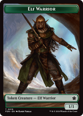 Elf Warrior // Cat (001) Doubled-Sided Token [Foundations Tokens] | Webway Games