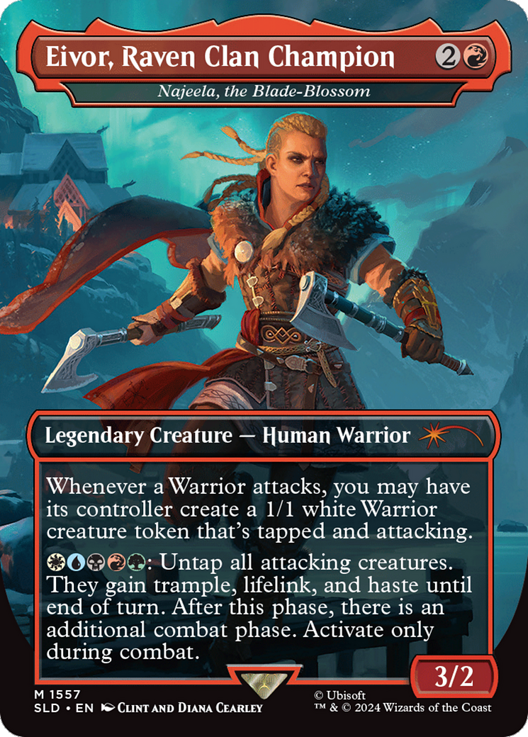 Eivor, Raven Clan Champion - Najeela, the Blade-Blossom (Rainbow Foil) [Secret Lair Drop Series] | Webway Games