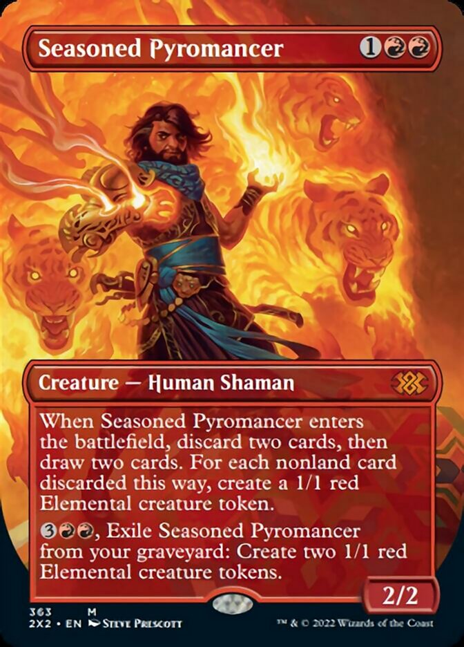 Seasoned Pyromancer (Borderless Alternate Art) [Double Masters 2022] | Webway Games