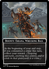 Bounty: Eriana, Wrecking Ball // Bounty Rules Double-Sided Token [Outlaws of Thunder Junction Commander Tokens] | Webway Games