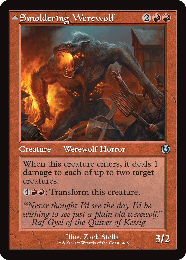 Smoldering Werewolf // Erupting Dreadwolf (Retro Frame) [Innistrad Remastered] | Webway Games