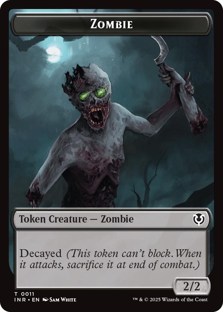 Zombie (0011) // Zombie (0012) Double-Sided Token [Innistrad Remastered Tokens] | Webway Games