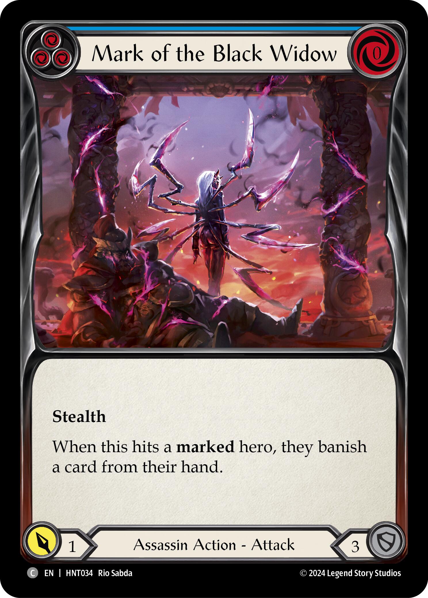 Mark of the Black Widow (Blue) [HNT034] (The Hunted)  Rainbow Foil | Webway Games