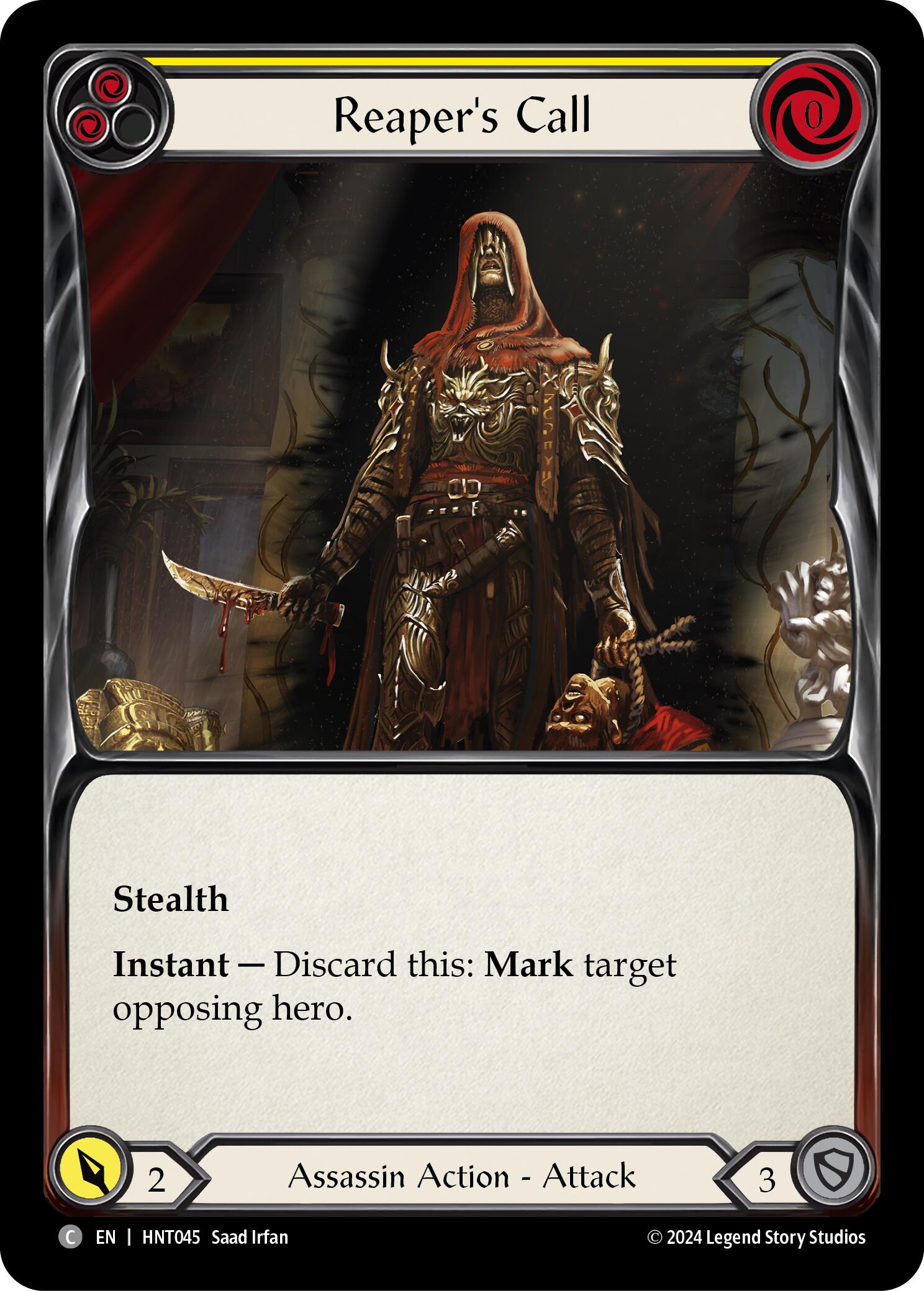 Reaper's Call (Yellow) [HNT045] (The Hunted)  Rainbow Foil | Webway Games