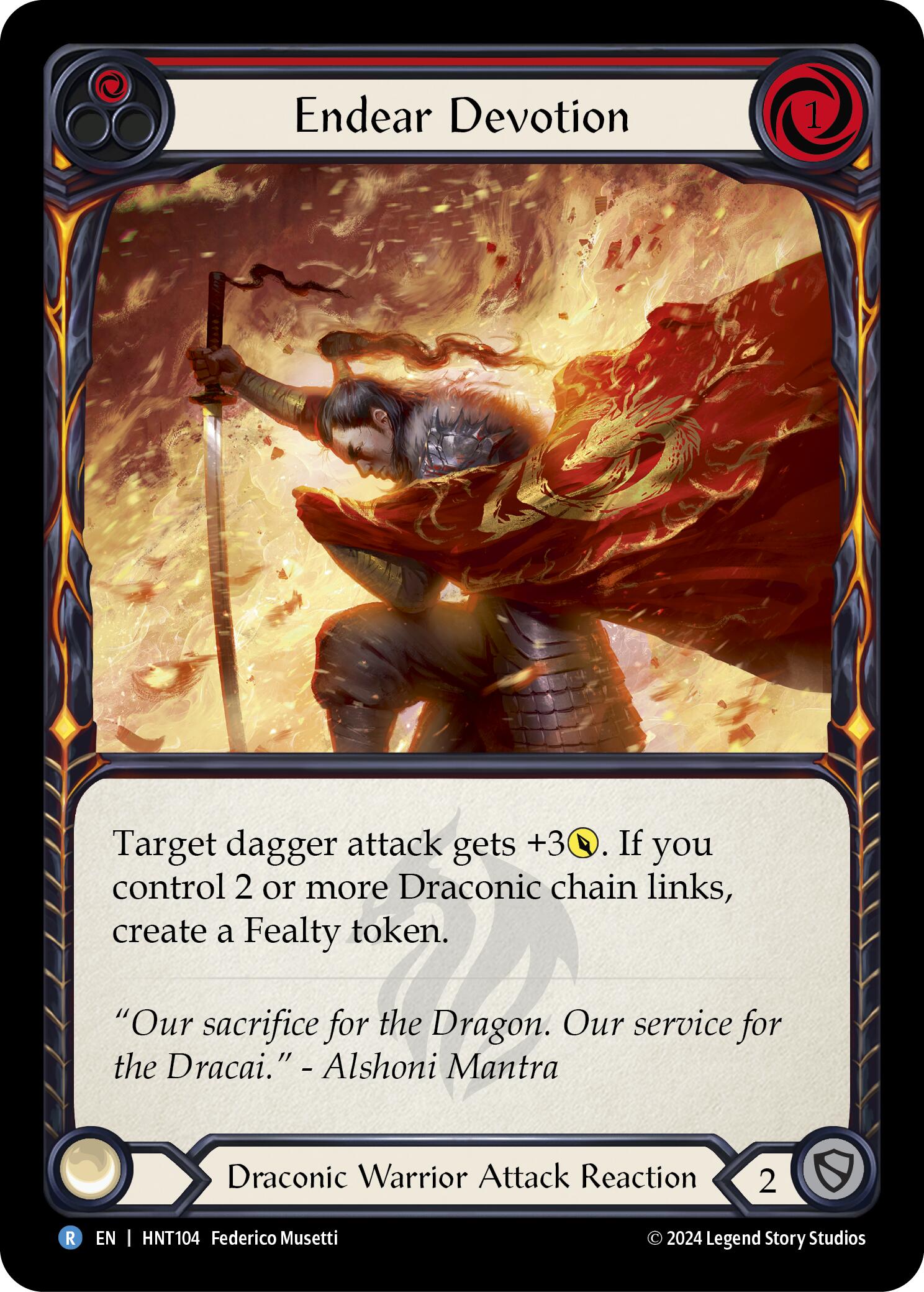 Endear Devotion (Red) [HNT104] (The Hunted)  Rainbow Foil | Webway Games