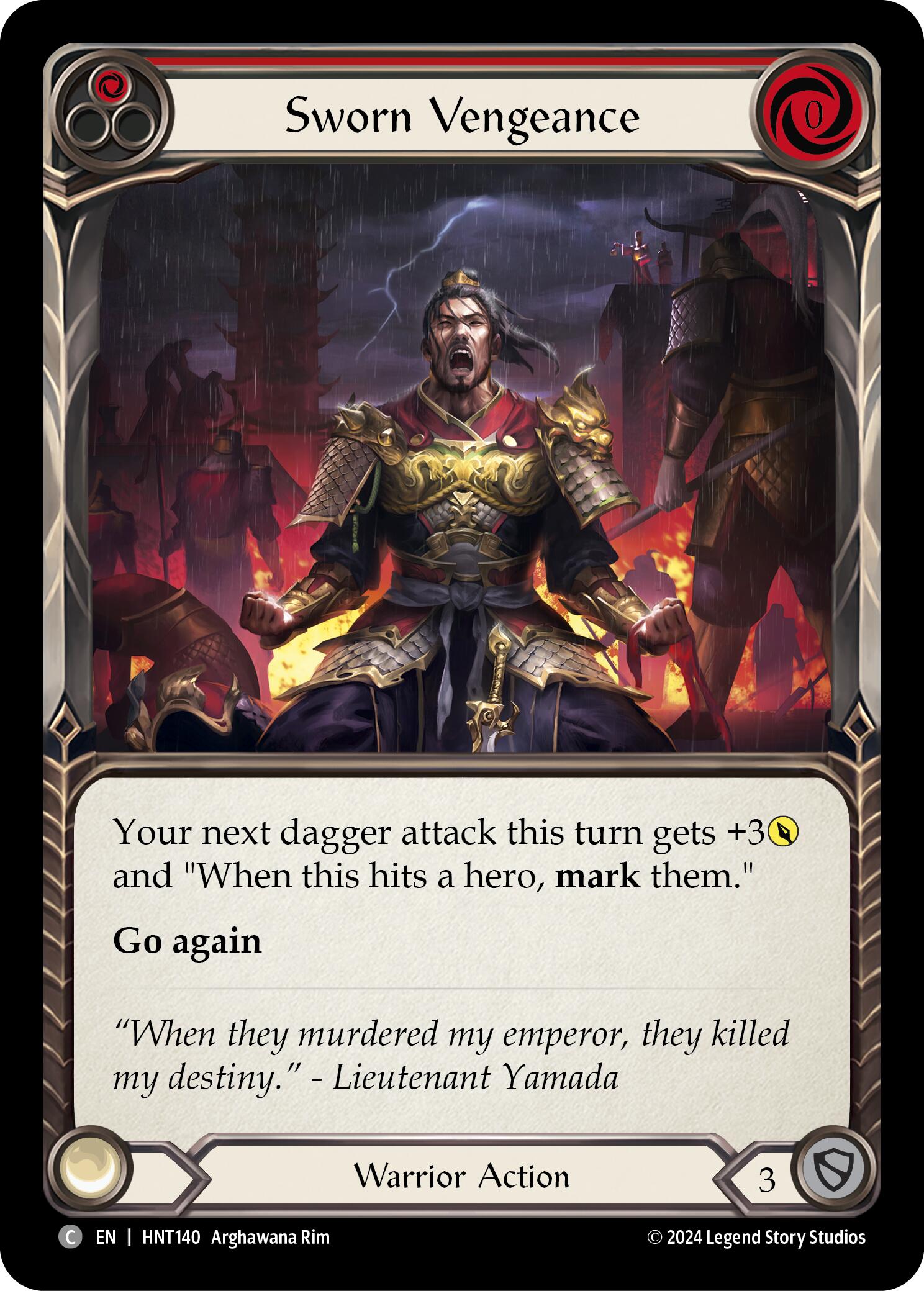 Sworn Vengeance (Red) [HNT140] (The Hunted)  Rainbow Foil | Webway Games