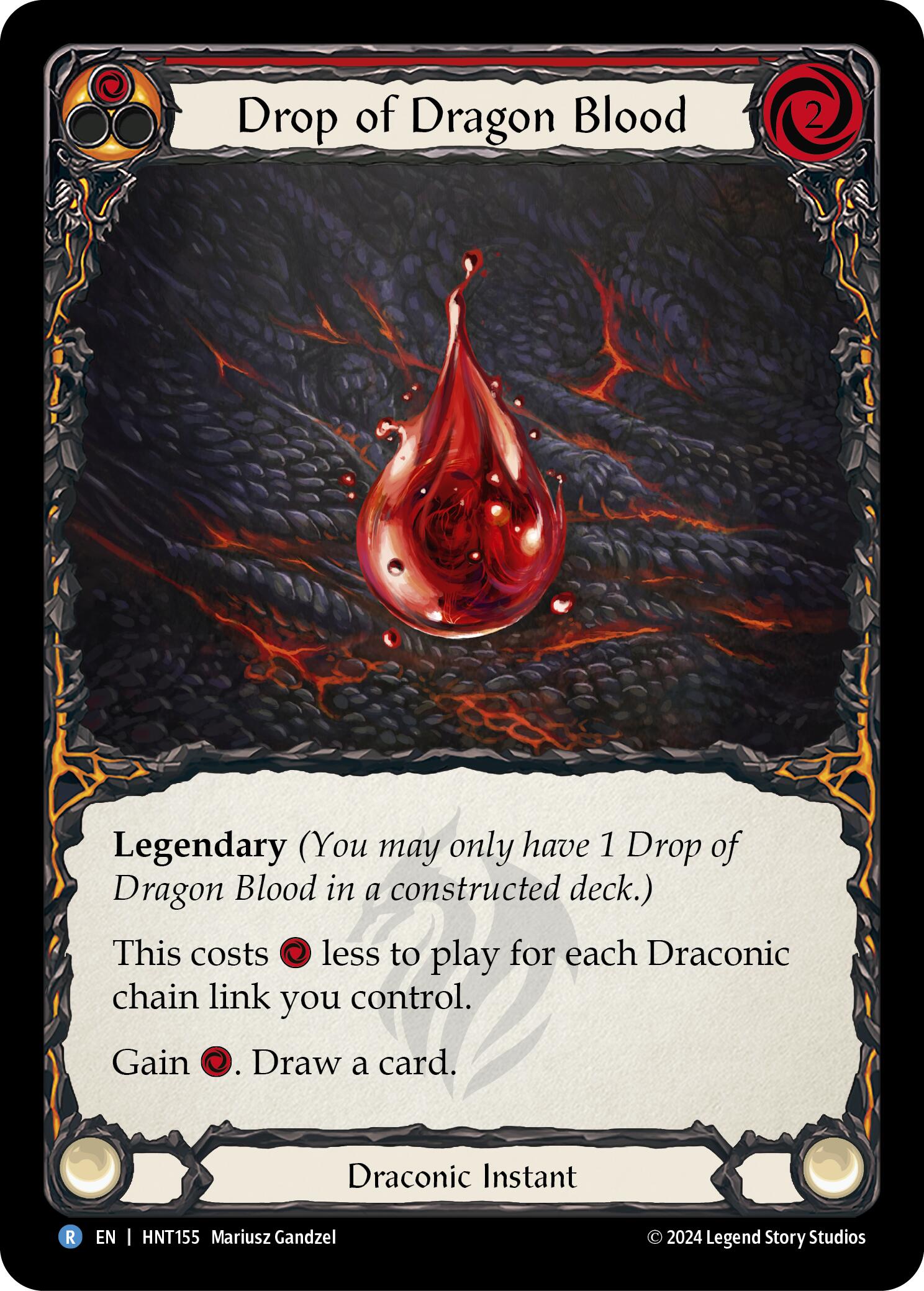 Drop of Dragon Blood (Red) [HNT155] (The Hunted)  Rainbow Foil | Webway Games