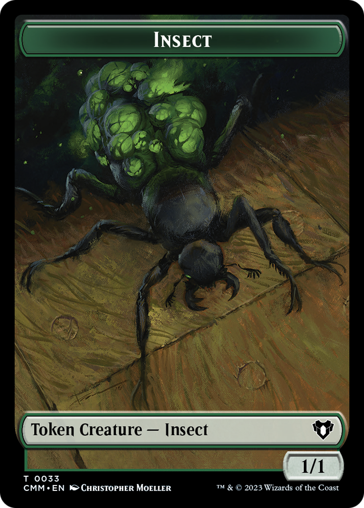 Spirit (0010) // Insect Double-Sided Token [Commander Masters Tokens] | Webway Games