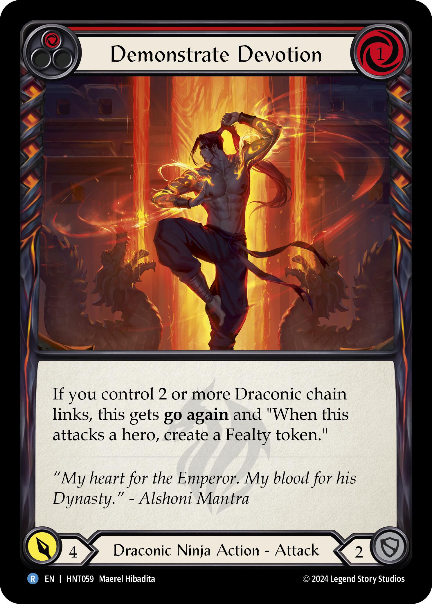 Demonstrate Devotion (Red) [HNT059] (The Hunted)  Rainbow Foil | Webway Games
