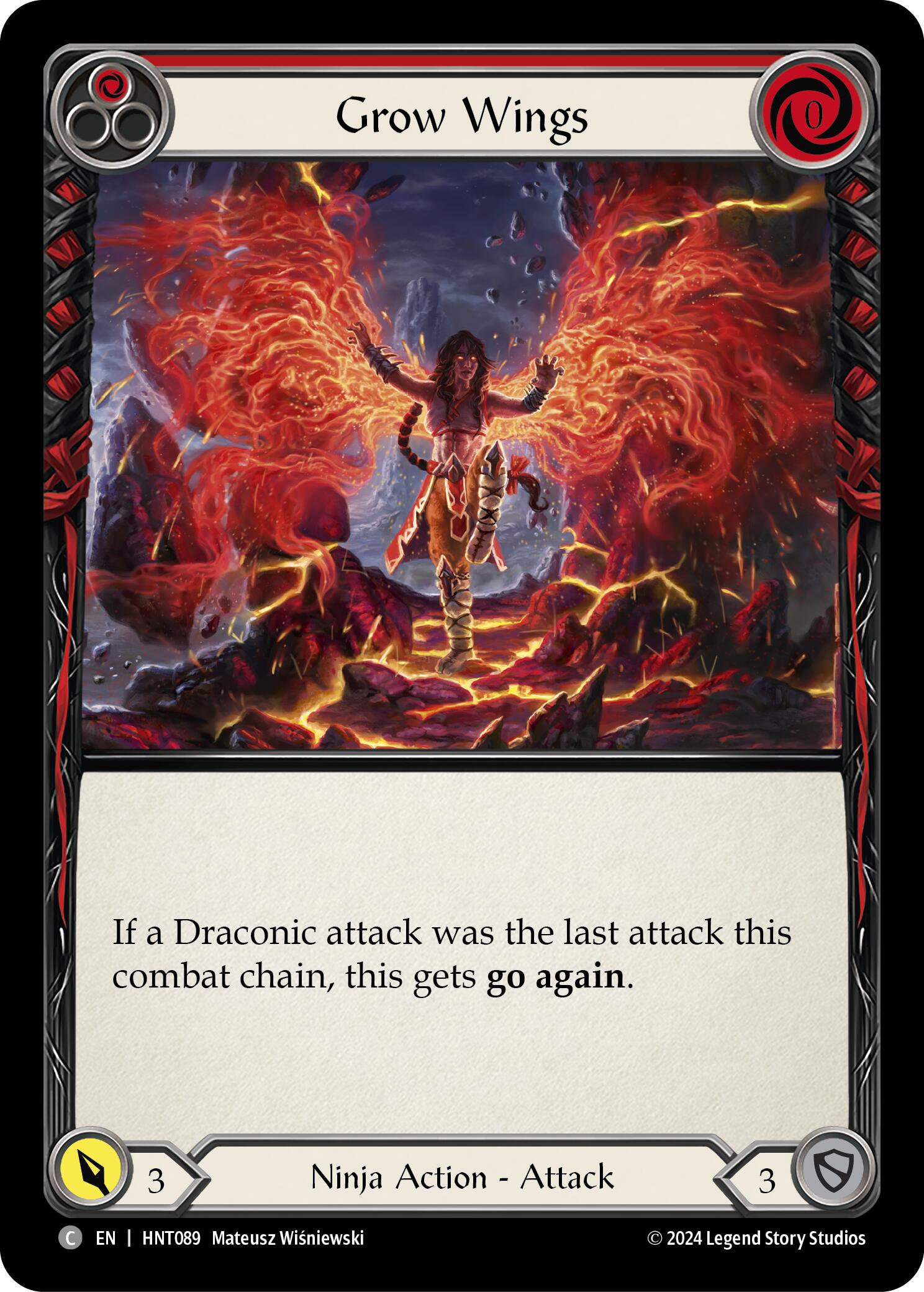 Grow Wings (Red) [HNT089] (The Hunted)  Rainbow Foil | Webway Games