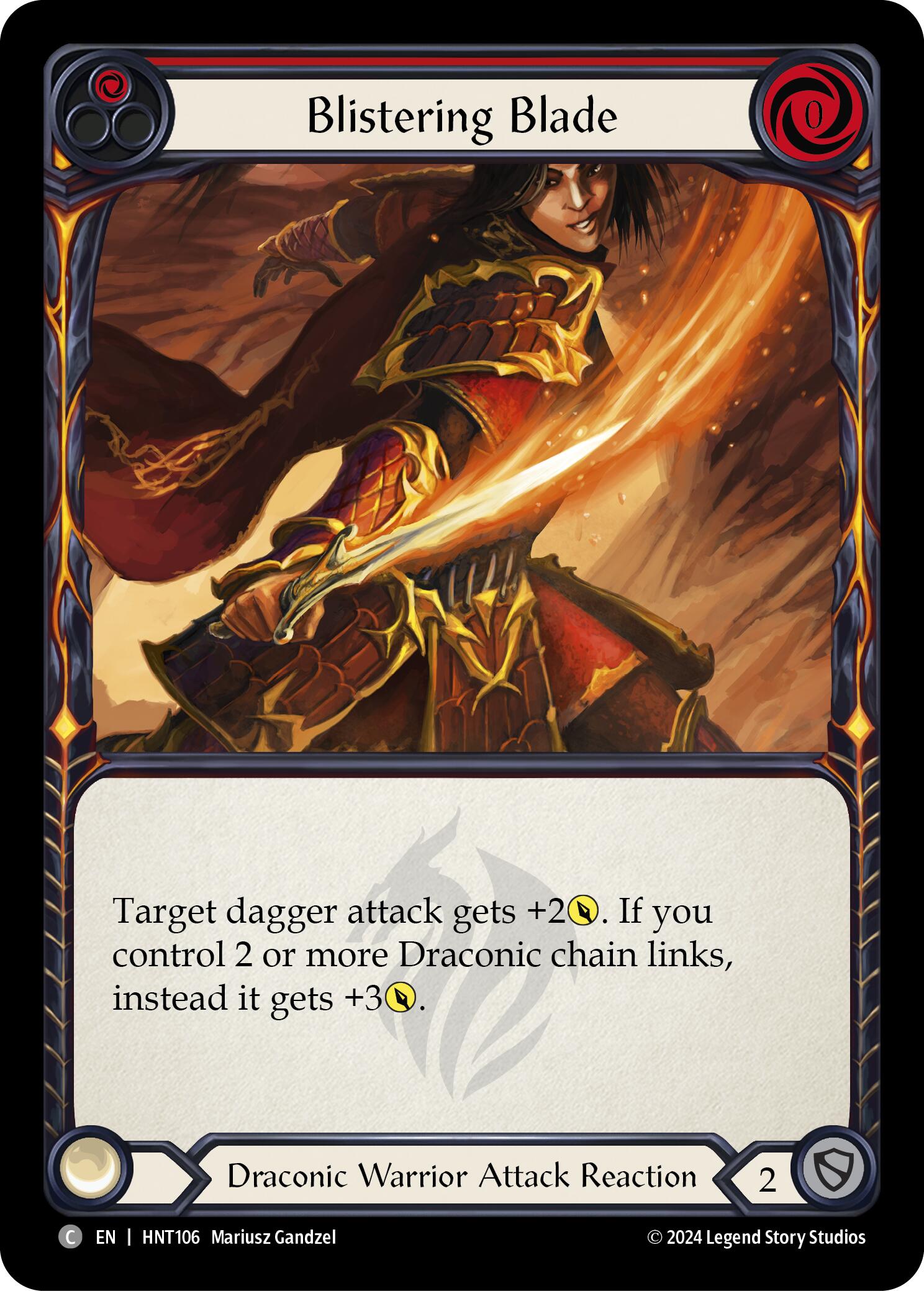 Blistering Blade (Red) [HNT106] (The Hunted)  Rainbow Foil | Webway Games