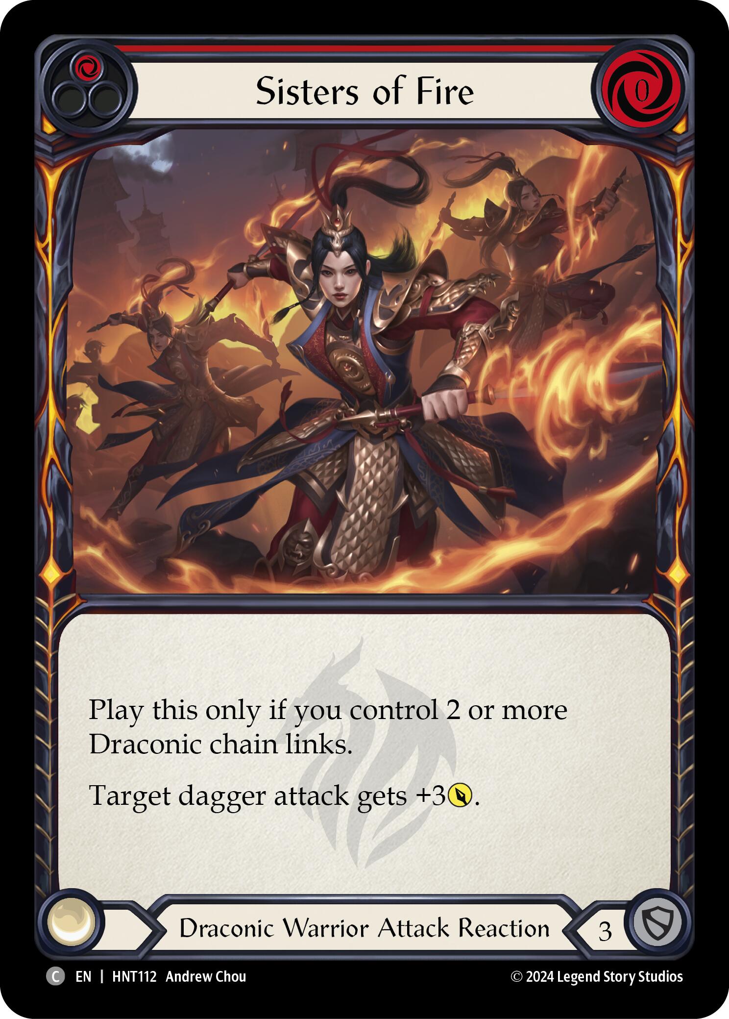 Sisters of Fire (Red) [HNT112] (The Hunted)  Rainbow Foil | Webway Games