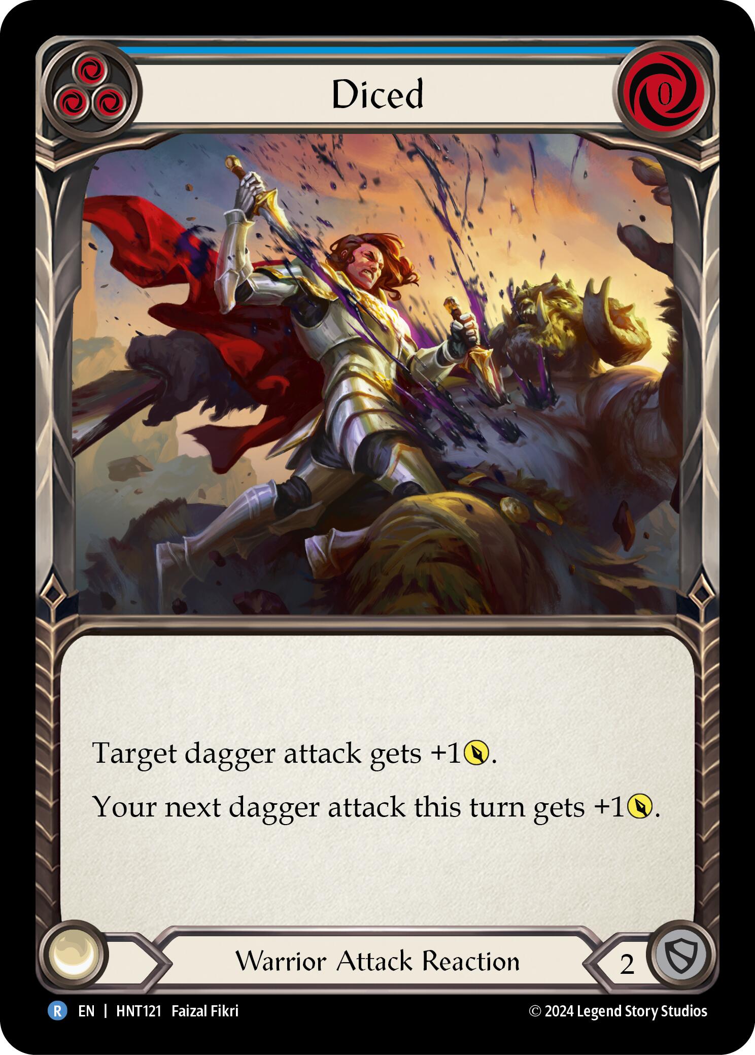 Diced (Blue) [HNT121] (The Hunted)  Rainbow Foil | Webway Games