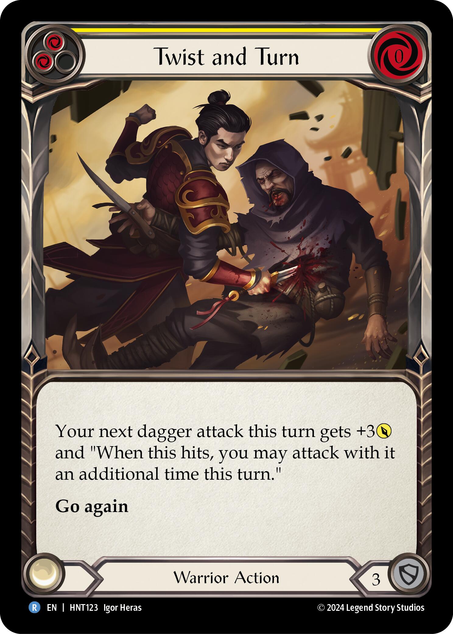 Twist and Turn (Yellow) [HNT123] (The Hunted)  Rainbow Foil | Webway Games