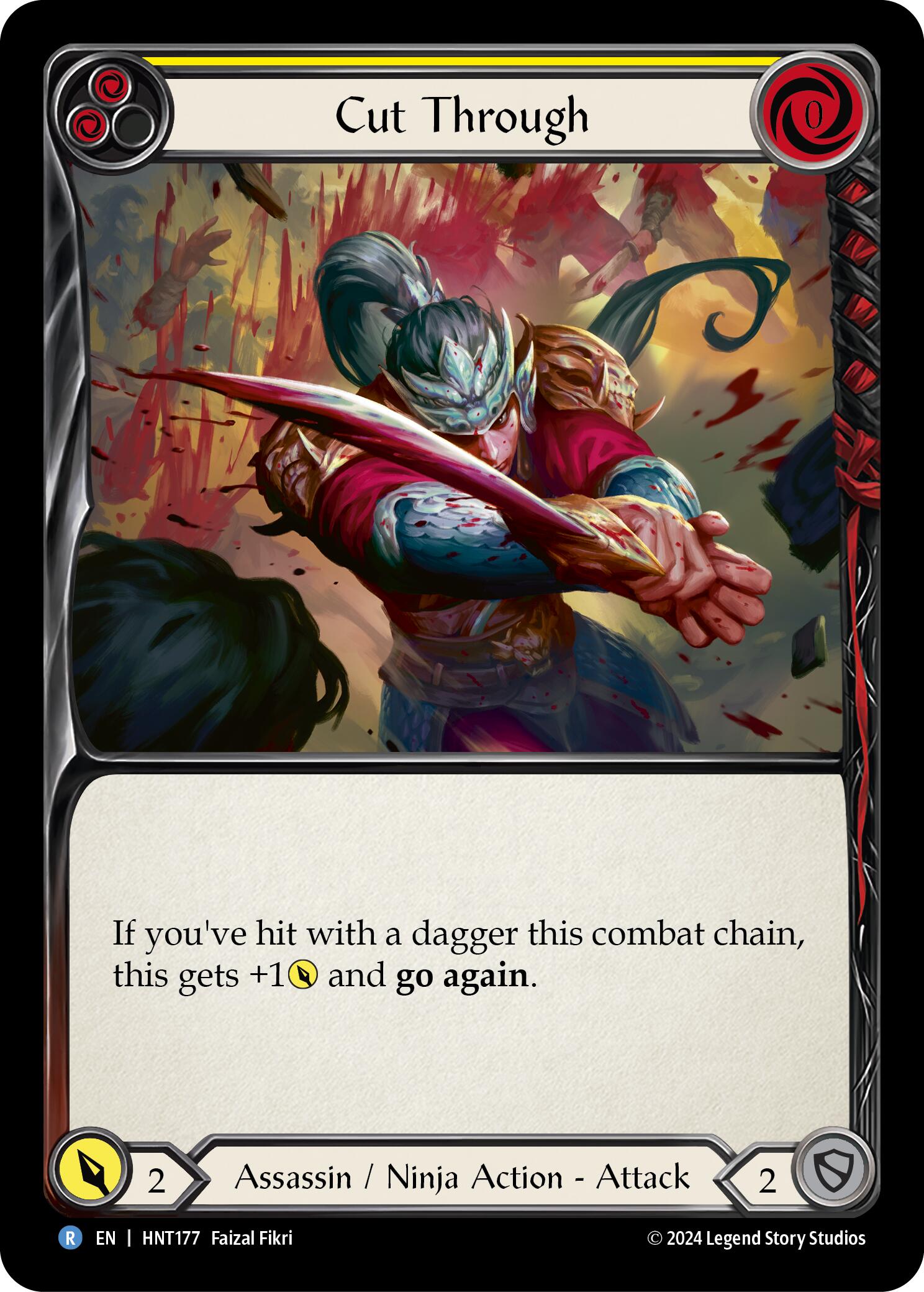 Cut Through (Yellow) [HNT177] (The Hunted)  Rainbow Foil | Webway Games