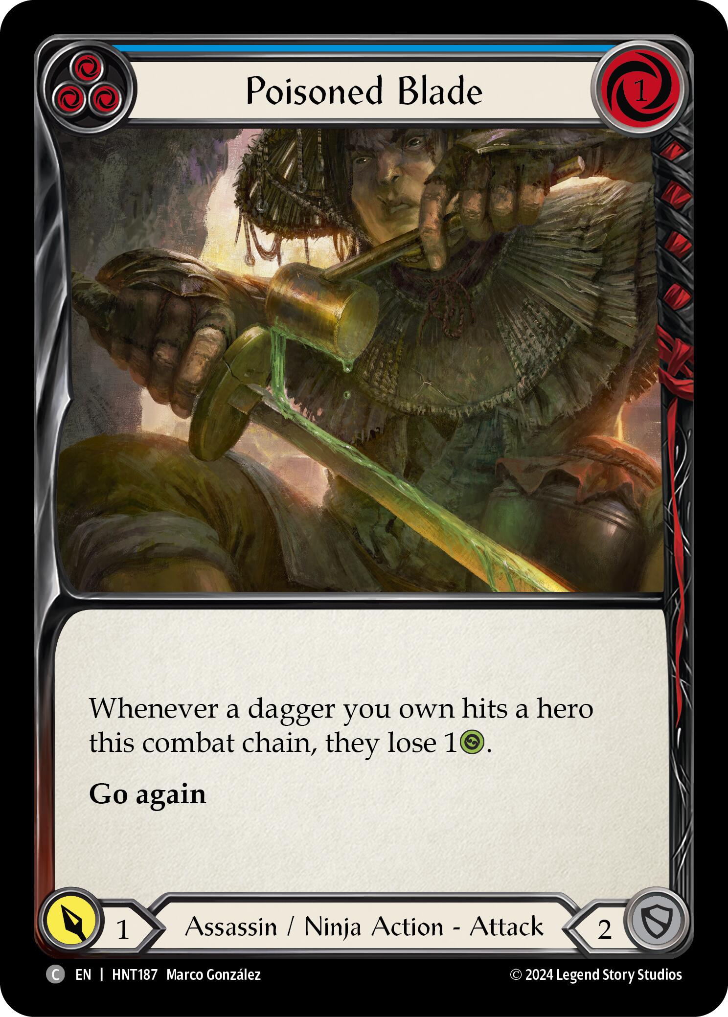 Poisoned Blade (Blue) [HNT187] (The Hunted)  Rainbow Foil | Webway Games